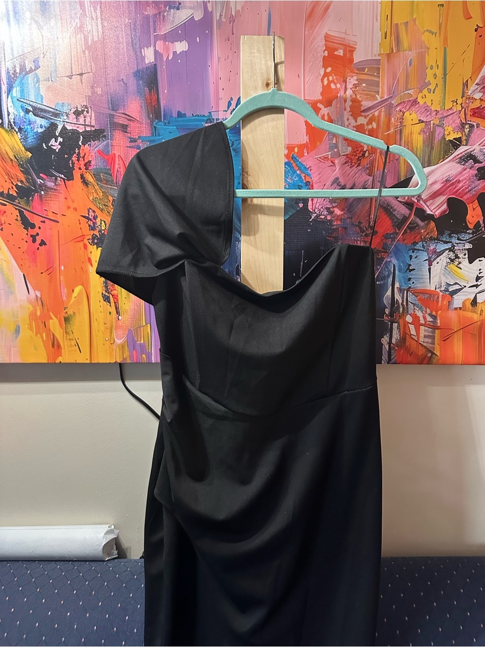 Fashion Nova One-Shoulder Black Cocktail Dress